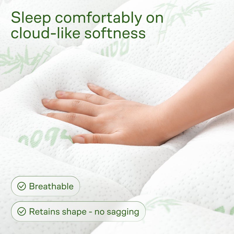 Niagara Sleep Solution Ultra Soft Queen Size Mattress Topper - Viscose Made from Bamboo Pillow Top Mattress Pad for Back Pain Relief - Naturally Cooling for Hot Sleepers, Green - Image 2